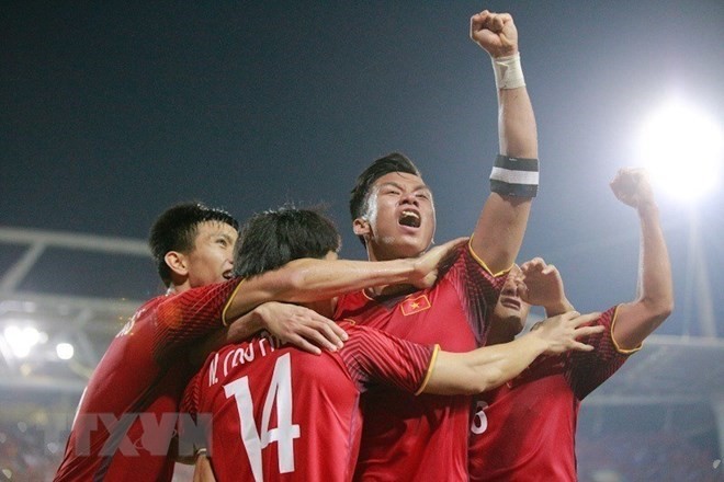 Tuyển Việt Nam về nước tối nay để đá chung kết lượt về AFF Cup. (Nguồn: TTXVN)