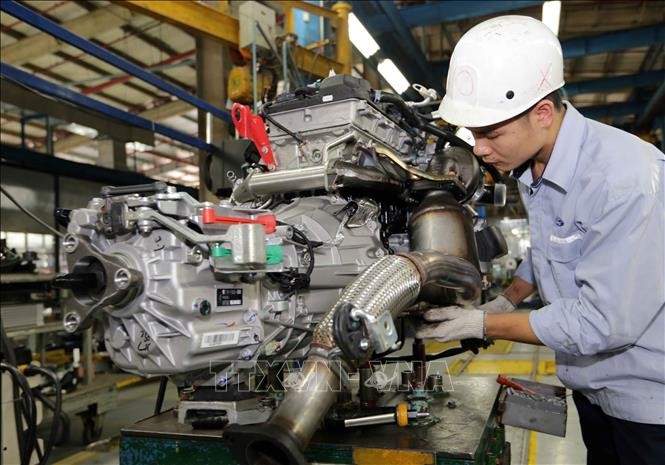 Công nghiệp chế biến, sản xuất xe có động cơ đã đóng góp lớn cho chỉ số phát triển của ngành công nghiệp. Ảnh: Trần Việt/TTXVN