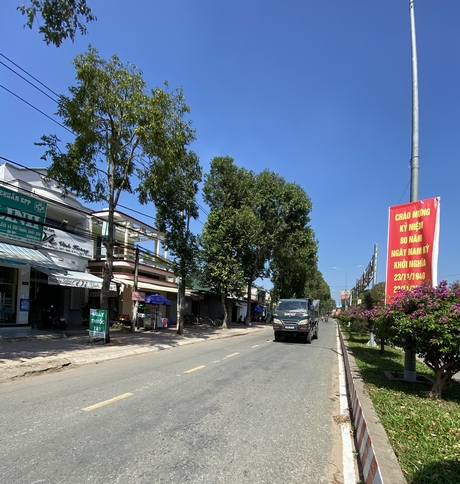Một tuyến đường của thị trấn Vũng Liêm.