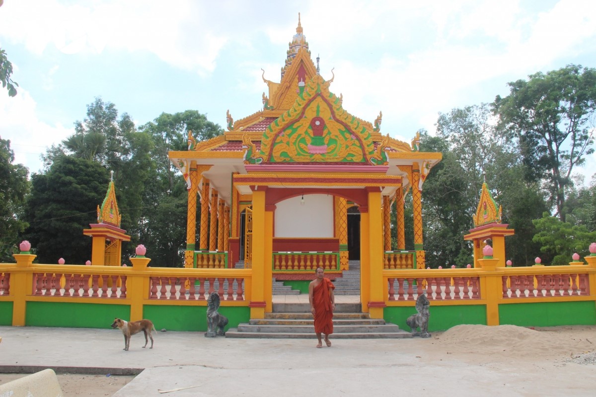 Ngôi chánh điện chùa Pô Thi Phđôk (huyện Kế Sách) được tôn tạo khang trang