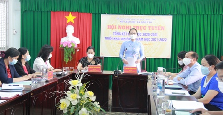 Phó Chủ tịch UBND tỉnh- Nguyễn Thị Quyên Thanh đề nghị ngành giáo dục có phương án dạy học phù hợp trong mọi tình huống.