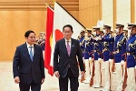 Lễ đón trọng thể Thủ tướng Phạm Minh Chính thăm chính thức Nhật Bản
