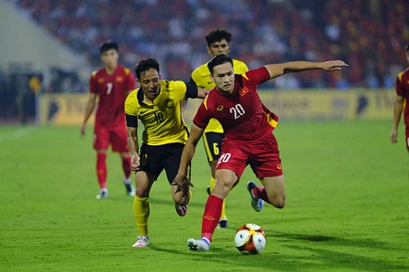 Trung vệ Bùi Hoàng Việt Anh (số 20) cùng các đồng đội đã góp công lớn giúp U23 Việt Nam giữ sạch lưới ở SEA Games 31 - Ảnh: N.KHÔI