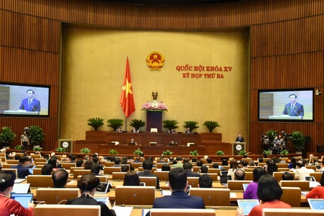  Chủ tịch Quốc hội Vương Đình Huệ phát biểu khai mạc kỳ họp thứ 3, Quốc hội khóa XV. 