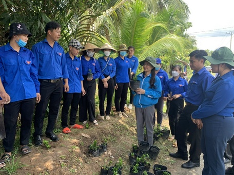 Thăm và động viên đội hình tình nguyện Kỳ nghỉ hồng tại xã Bình Phước
