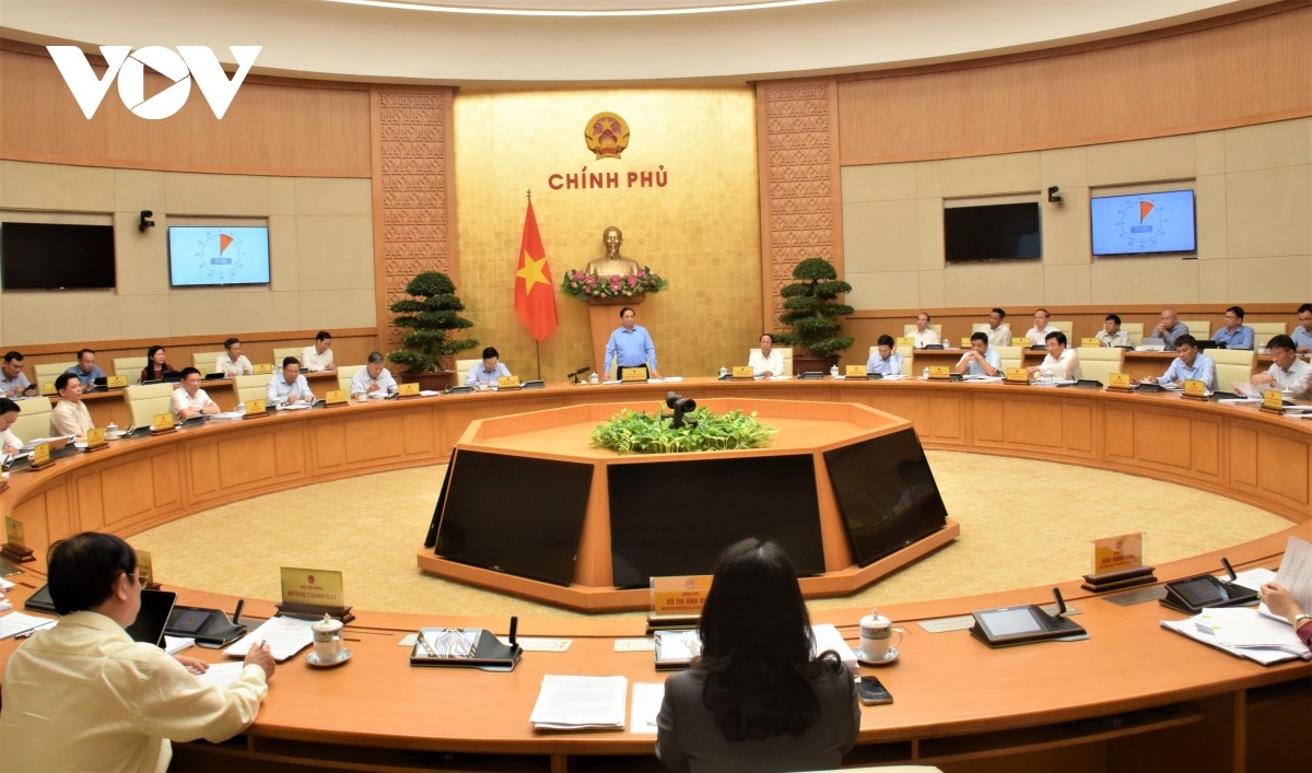 Thủ tướng Phạm Minh Chính phát biểu tại phiên họp Chính phủ thường kỳ tháng 8