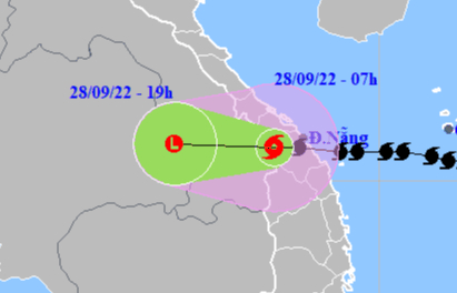  Vị trí và dự báo đường di chuyển của bão số 4 - Nguồn: Trung tâm Dự báo khí tượng thuỷ văn quốc gia