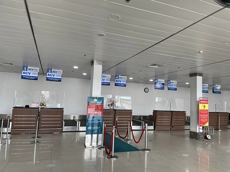 Các quầy check - in tại Cảng hàng không Chu Lai đã sẵn sàng đón khách trở lại - Ảnh: ACV