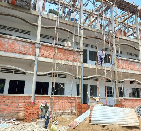 Xã Tân Long Hội đang đẩy nhanh tiến độ xây dựng các công trình.