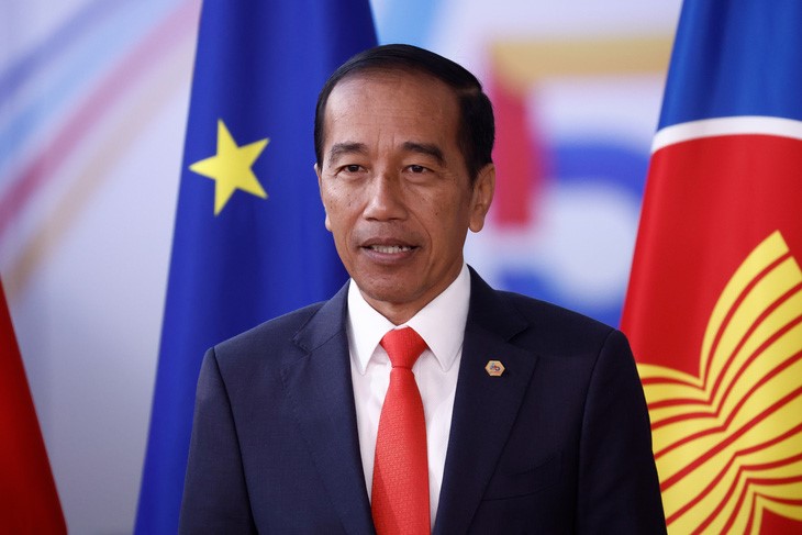 Tổng thống Indonesia Joko Widodo trong hội nghị kỷ niệm quan hệ ASEAN - EU hồi giữa tháng 12-2022 - Ảnh: AFP