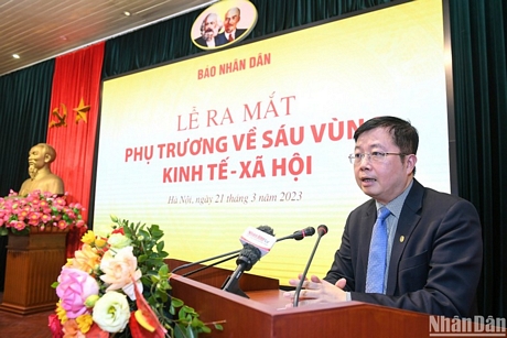Thứ trưởng Thông tin và Truyền thông Nguyễn Thanh Lâm phát biểu. (Ảnh: THÀNH ĐẠT)