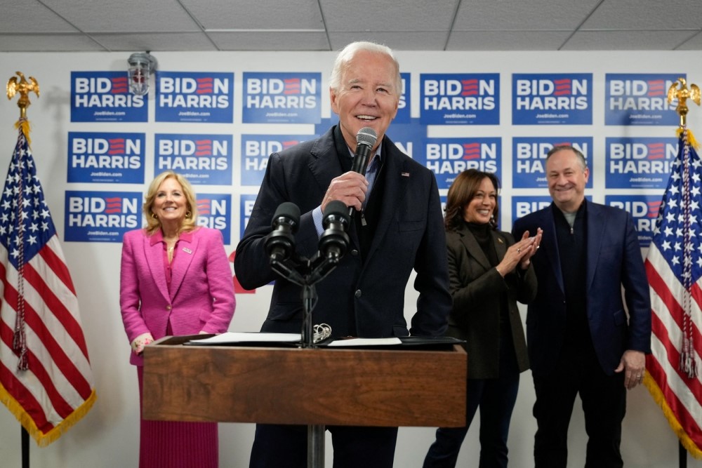 Tổng thống Mỹ Joe Biden phát biểu trong lễ khai mạc văn phòng chiến dịch tranh cử Tổng thống của ông Biden ở Wilmington, Delaware, Mỹ ngày 3/2. Ảnh: Reuters