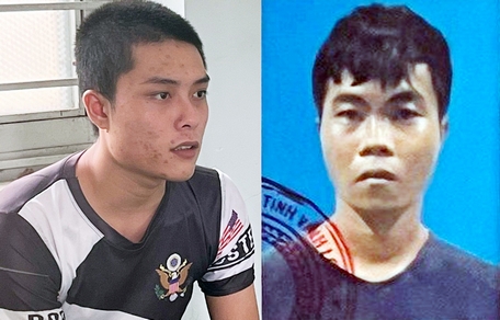 Bị can Nguyễn Văn Dương Lên (bên trái) đã bị bắt; Cơ quan Cảnh sát điều tra Công an huyện Bình Tân đang truy tìm đối tượng Trần Văn Thuận.