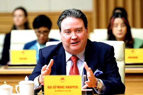 Đại sứ Hoa Kỳ tại Việt Nam Marc Evans Knapper tham dự buổi tiếp - Ảnh: VGP/Nhật Bắc
