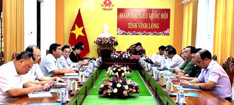 Đoàn Đại biểu Quốc hội đơn vị tỉnh Vĩnh Long tham dự trực tuyến phiên chất vấn và trả lời chất vấn tại Phiên họp thứ 31.