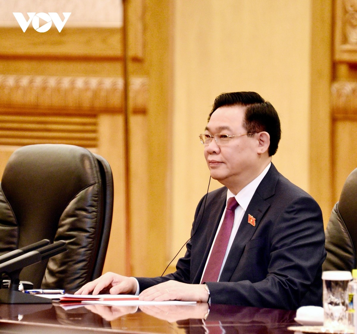 Chủ tịch Quốc hội Vương Đình Huệ phát biểu tại buổi hội kiến.